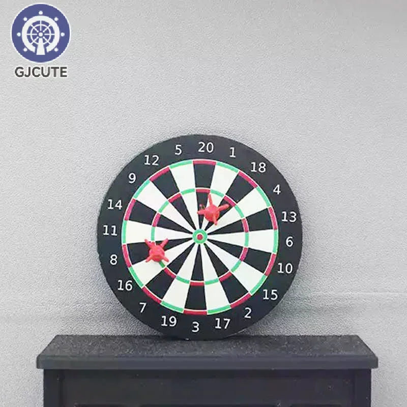 다트 보드 미니어처 인형의 집 게임 세트; 역할놀이 장난감; 인형의 집 미니어처; 홈 데코 액세서리.