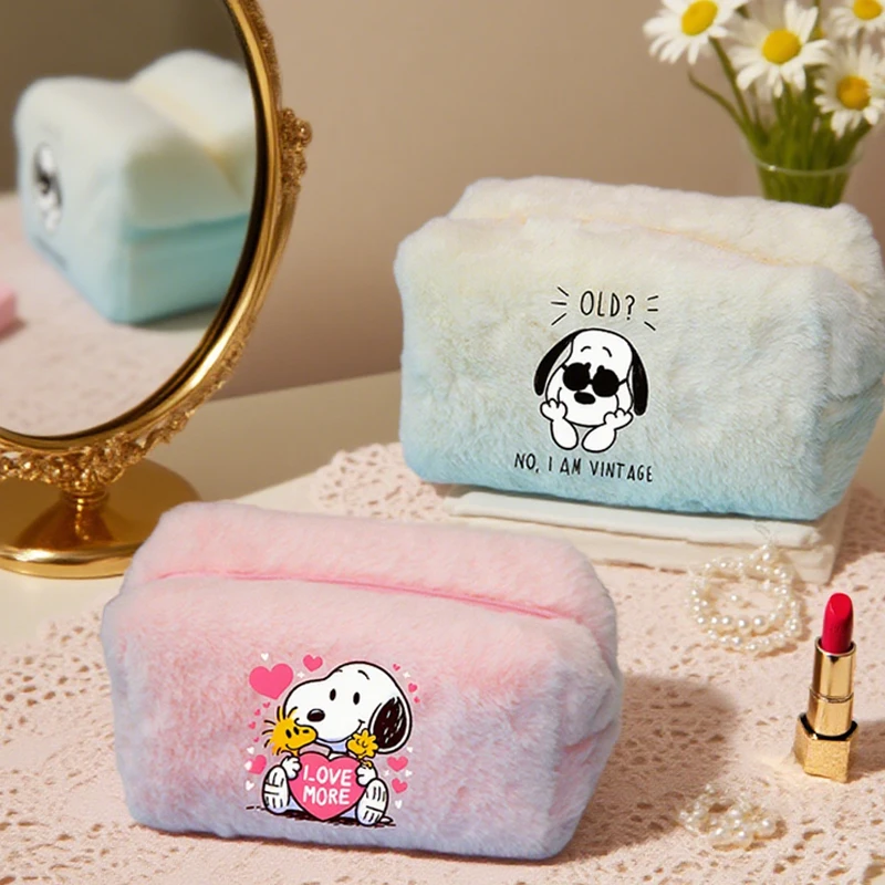 

Snoopys Cute Plush Makeup Bag Girls Women Large Capacity Cosmetic Bag Cosmetic Pouch Storage Bags Travel Organizer Toiletry Bags