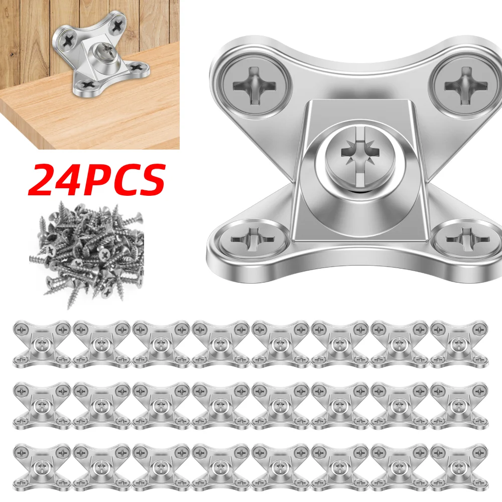 24Pcs Butterfly Corner Code Detachable Butterfly Corner Brace Alloy Right Angle L Bracket Fastener Support Connector for Cabinet