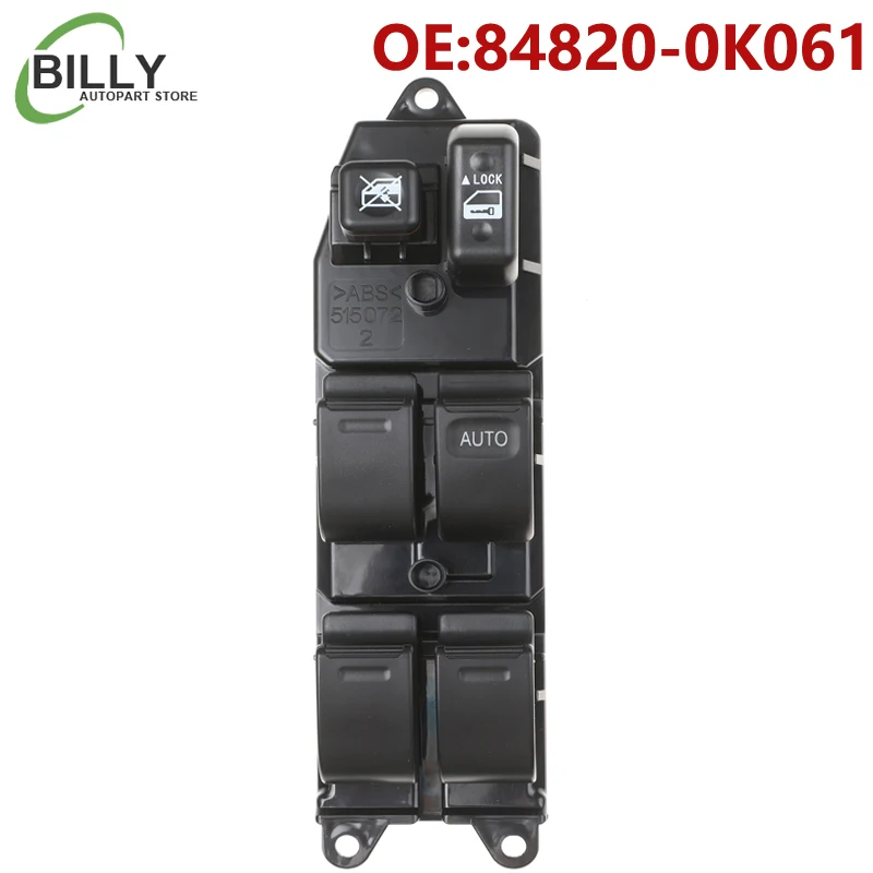 Interruptor maestro de ventanilla eléctrica delantera derecha para Toyota Corolla ZZE121 Vios NCP42 Soluna Hilux, RHD 84820-0K061 848200K061