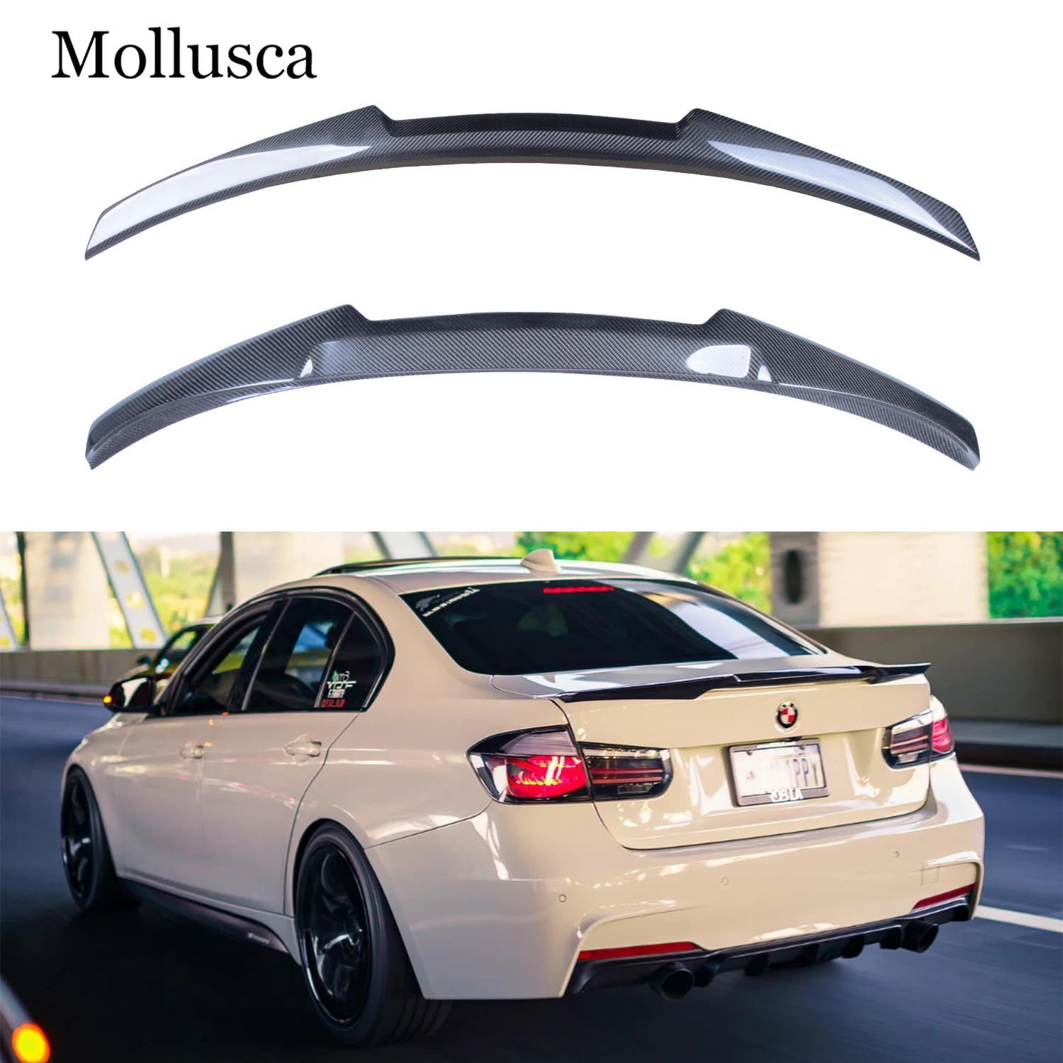 

For BMW 3 Series F30/M3 F80 Sedan M4 Style Carbon fiber Rear Spoiler Trunk wing 2011-2019