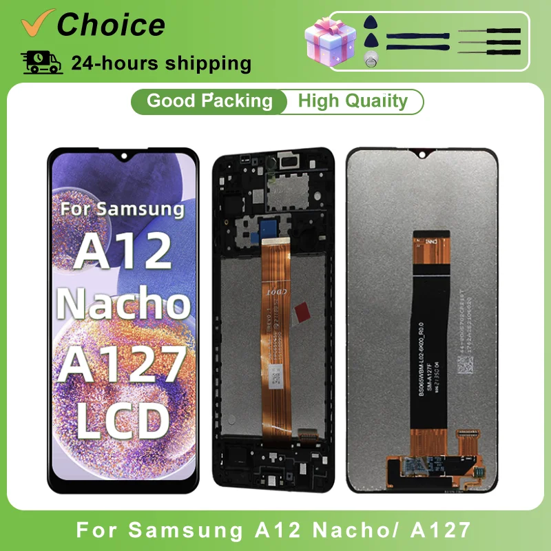 Pantalla LCD de 6.5 Pulgadas para Samsung A127, Pantalla Táctil A12 Nacho A125 para Galaxy A12, Pantalla A125F A127F A127M, Repuesto de Pantalla LCD