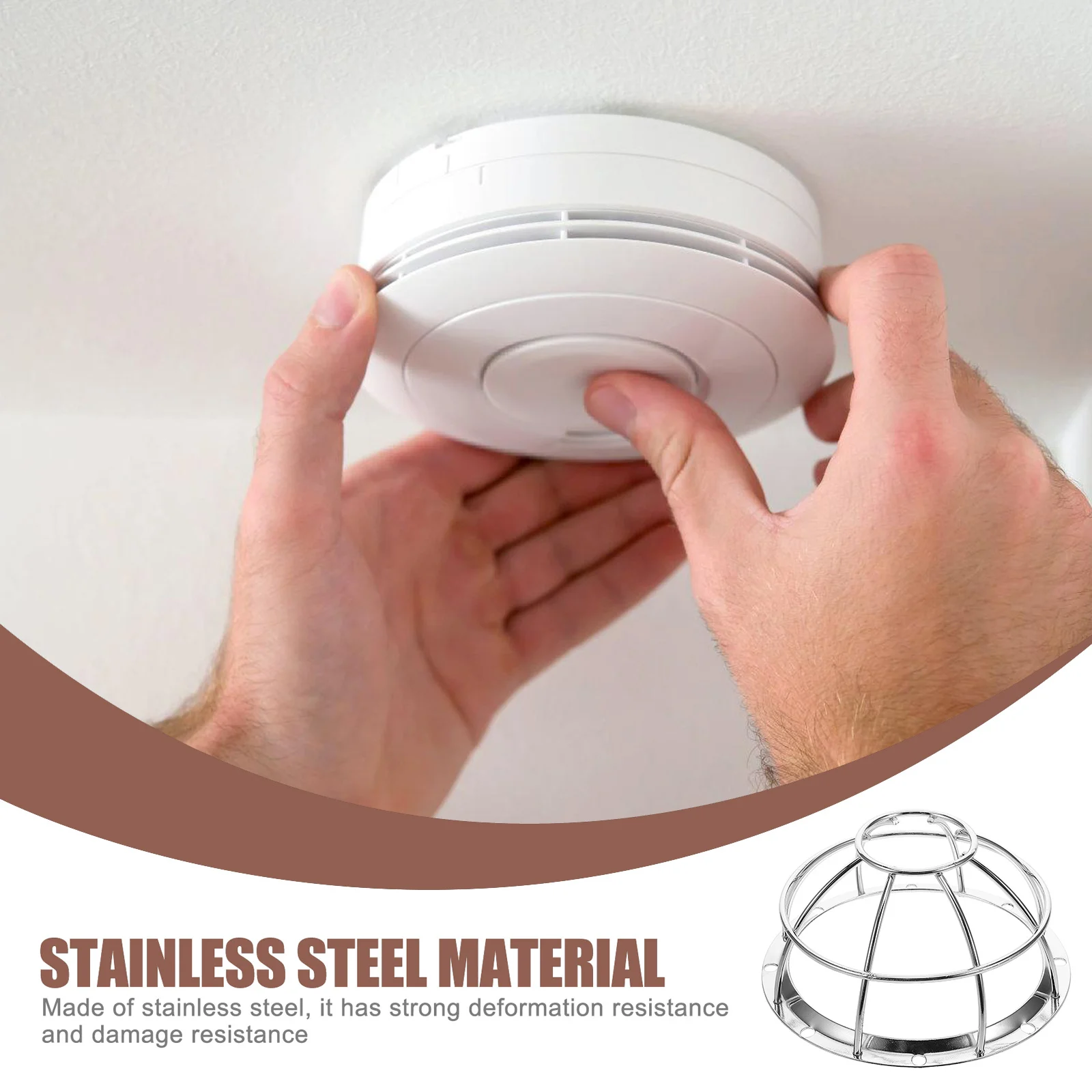 Smoke Sensor Protective Cage Metal Cover Explosion Proof Anti-Collision Guard for Home Commercial Use