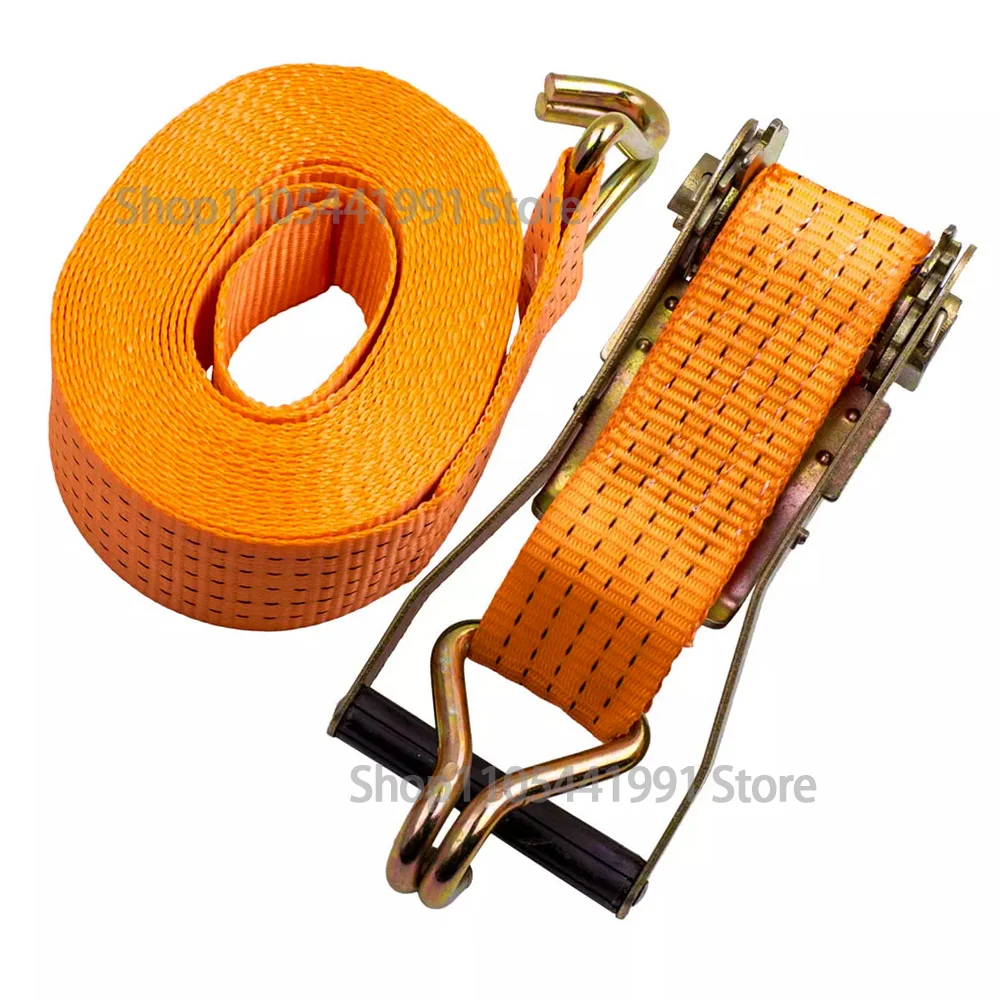 5t 3M Heavy Duty Transport Truck Polyester Cargo Lashing Load Belt Double J Hook Ratchet Buckle Tie Down Strap