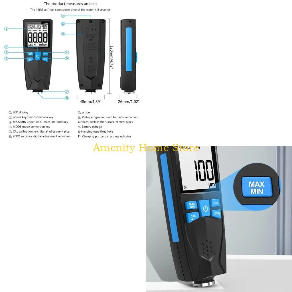 

F26C Professional Tool Reliable Coating Thickness Gauges Paint Thickness Meter for Car Body Paint Thickness Measurement