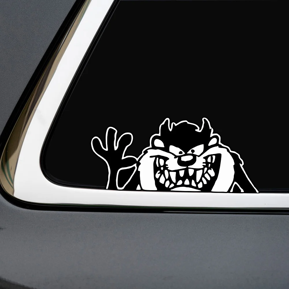 

1pc Engraved Devil with Waving Gesture Sticker Interesting Pattern Vinyl Decal for Car Bumpers Trucks Vans Laptops Mugs Glasses