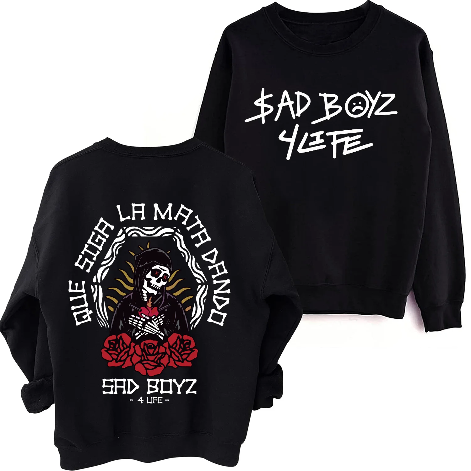 Hoodie de manga comprida Harajuku para homem e mulher, Junior H Sad Boys, 4 Life, Hip Hop, Fans Gift