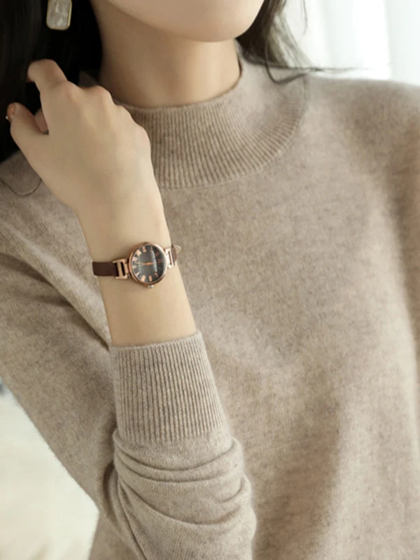 

Свободный длинный вязаный свитер Sve с высоким воротником, осень-зима, новый женский внутренний свитер, базовый слой выше размера, топ