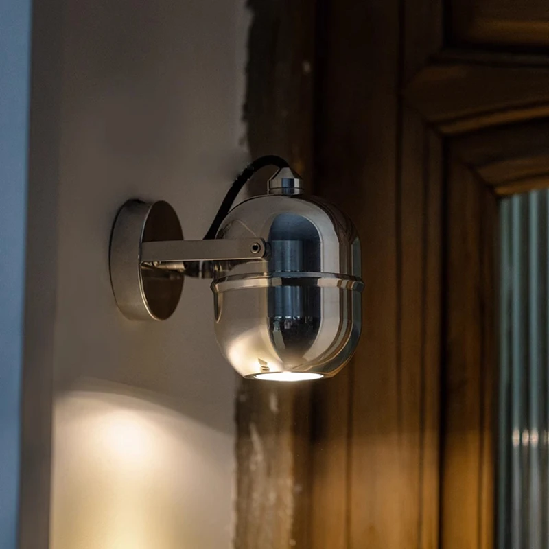 

Nordic Little One Wall Light Chrome Metal Warm Light 3000K Rotatable Bedside Reading Restaurant Aisle Sconce Lamp Dropshipping