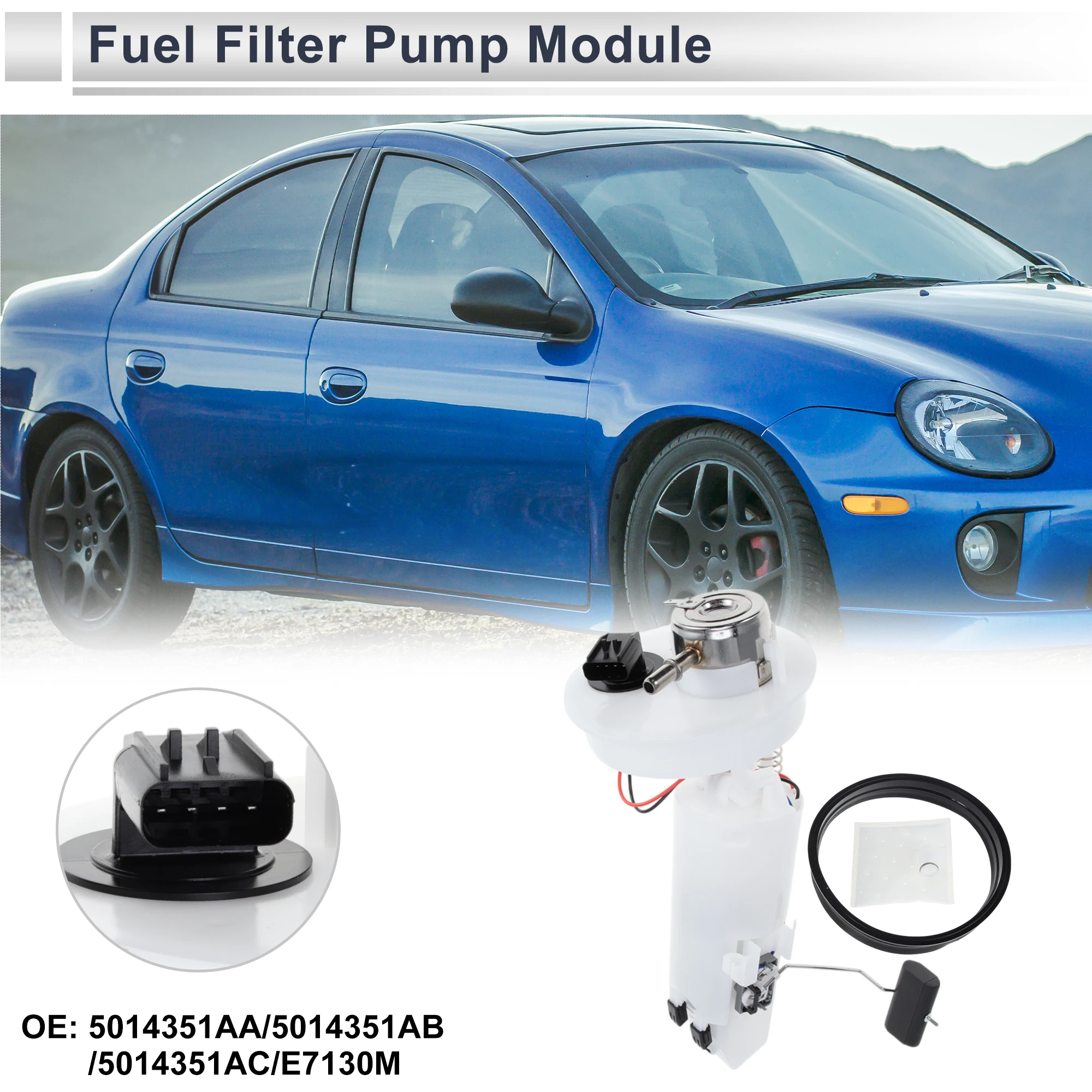 

X Autohaux Auto Car Electric Fuel Pump Assembly for Chrysler Neon 2000 L4 2.0L Petrol Sedan Fuel Filter Pump Module No.5014351AB