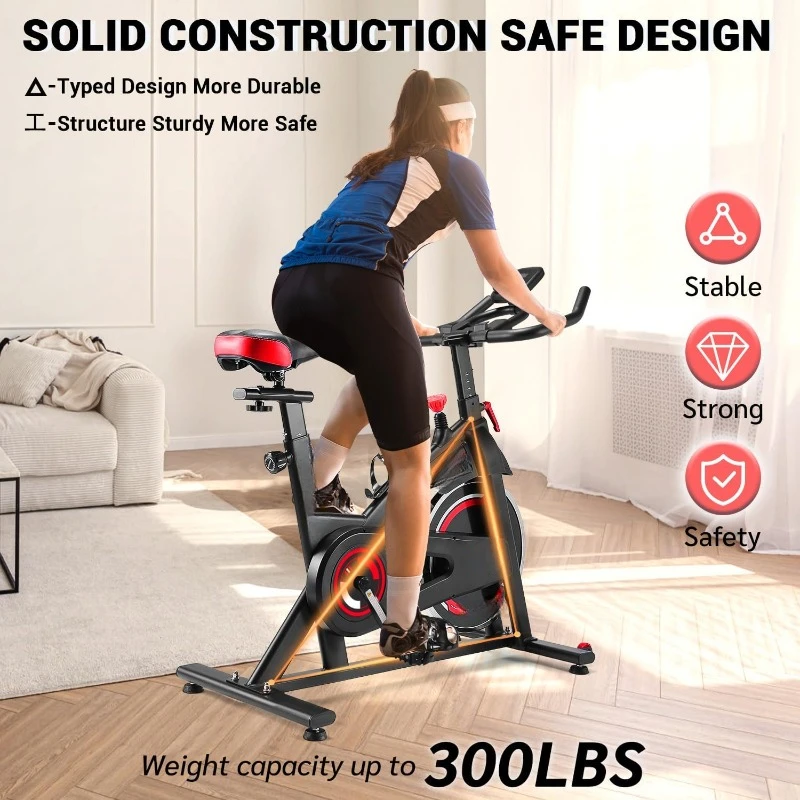 Indoor Cycling Bike/Stationary Bike for Home, Indoor Bike with Silent Belt Drive, Heavy Flywheel and LCD Monitor