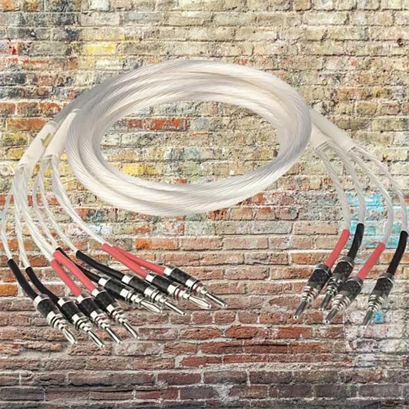 

Hi-End 5N OCC Silver-Plated Bi-Wire Speaker Cable with Dual Banana Plugs for Audiophile Systems