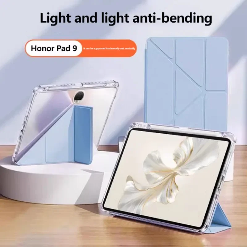 

Складной акриловый прозрачный чехол для Honor Pad 9 12,1 дюйма с держателем для карандашей