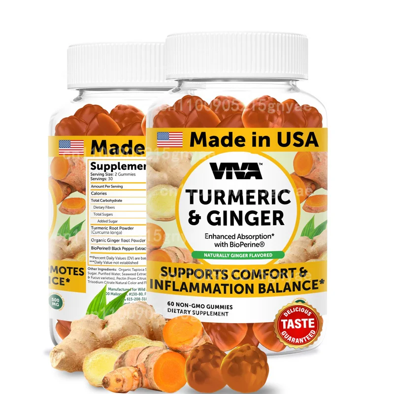 

5000 IU Vitamin D3 and K2 Gummies (MK7), 1500 Mg Turmeric, Black Pepper, Comfortable Flexible, Bone, Immune and Digestive Health