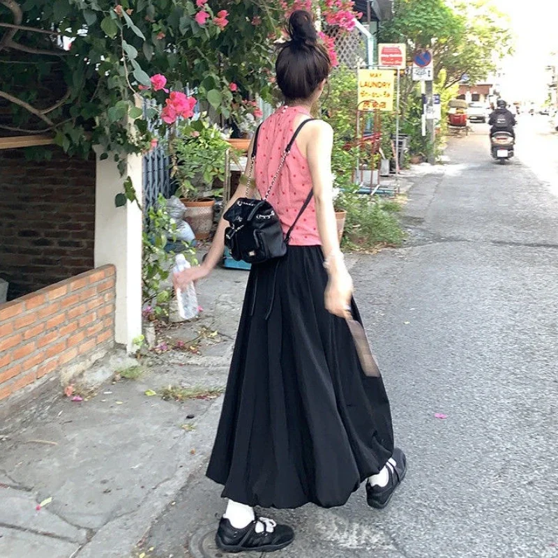 

Vintage Black Ruffle Skirt Women Japanese Style Gothic Long Skirt Fashion Harajuku Retro Streetwear Skirts Aesthetics