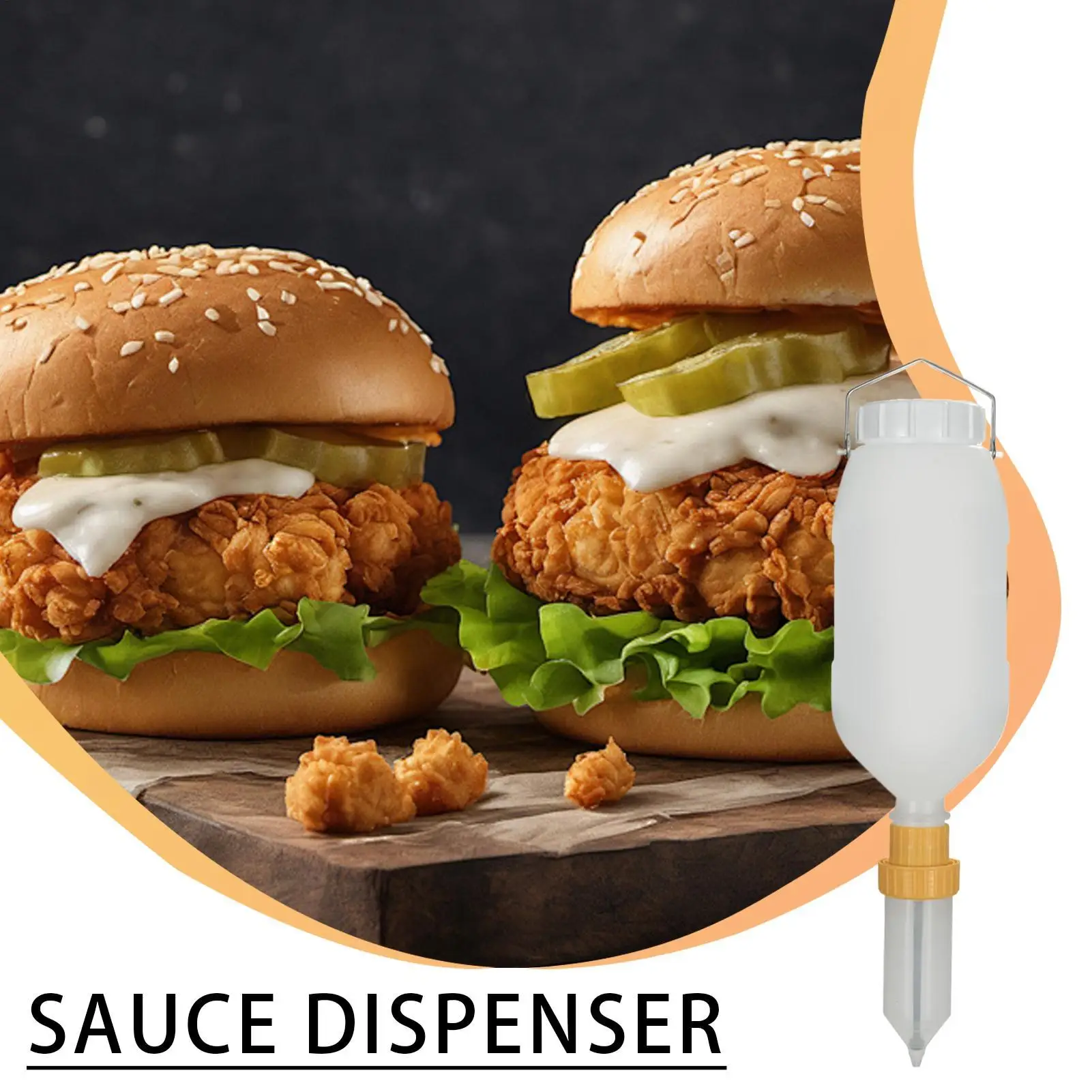 Hangable Sauce Dispenser Sauce Seasoning Bottles Dispensers 2.5L Leak Proof Seasoning Syrup Container for Food Courts Hotels