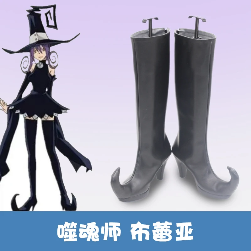 

Soul Eater Monster Cat Blair Обувь для косплея Сапоги Хэллоуин Карнавальная вечеринка Черные ботинки из искусственной кожи на заказ