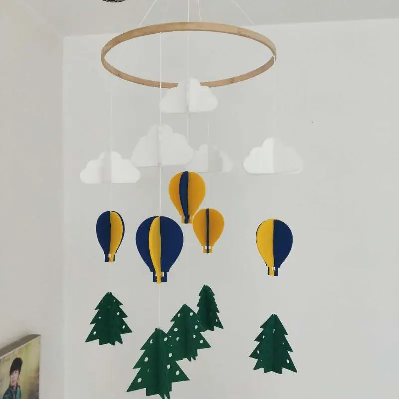 Nordic Hot Air Balloon Wind Chimes Baby Tent Bed Bells Pendant Crib Decors Children's Room Wall Hanging Decoration