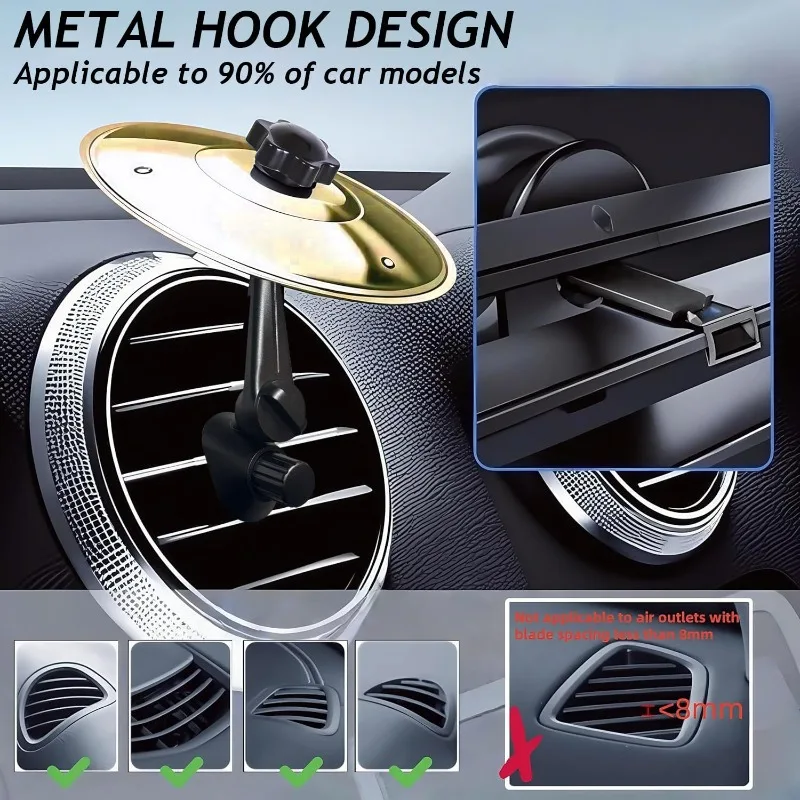 Universal Mini Drums Colliding with Cymbals Vent Decoration for Car Rugged Automotive Interior Accessories Crash Proof Design