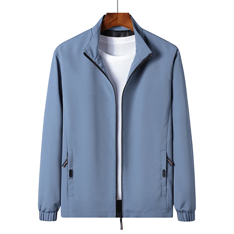 

Мужская куртка для отдыха, новая весенне-осенняя однотонная и удобная модная ветрозащитная куртка на молнии