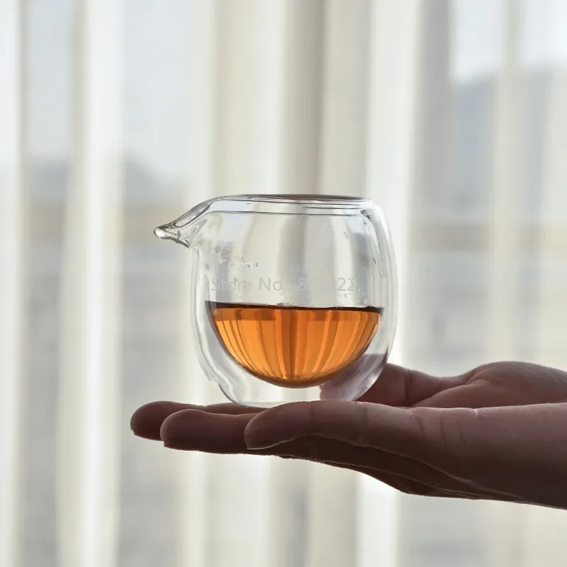 100ml/200ml Heat-Resisting Clear Double Wall Layer Glass Tea Pitcher Gongdao Tea Cup Cha hai fair mug