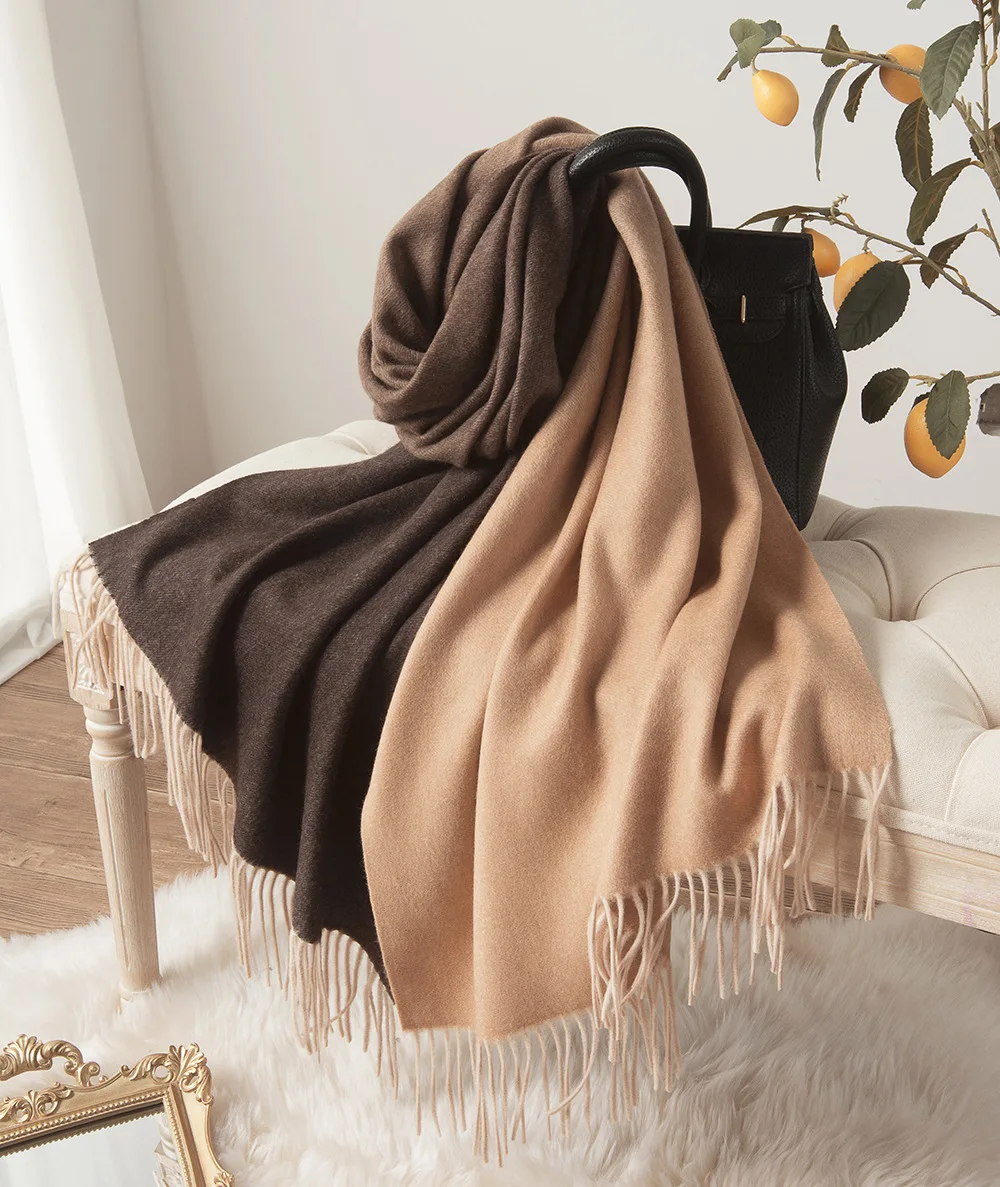 real inner mongolian winter women 100% pure cashmere scarf custom luxury fashion gradient cashmere scarves shawl