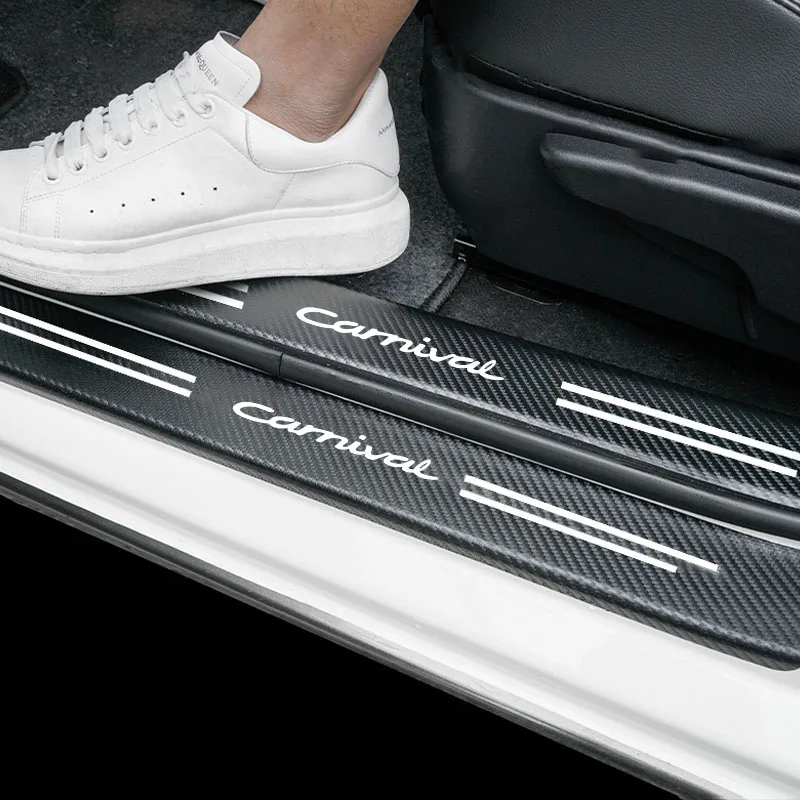 Door Sill Protector Welcome Pedal Cover Anti-drity Anti-scratch Strip Protective Strip For KIA carnival Accessories Senior sense