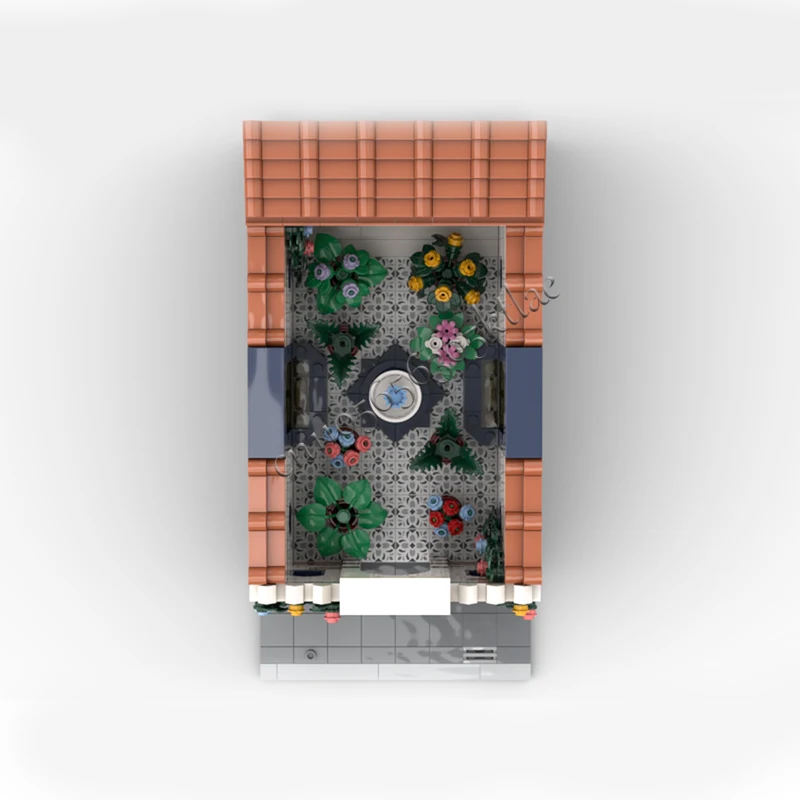 1156 pezzi scena di strada moderno giardino orientale MOC personalizza blocchi modulari educativi creativi regali giocattolo per le vacanze fai da te