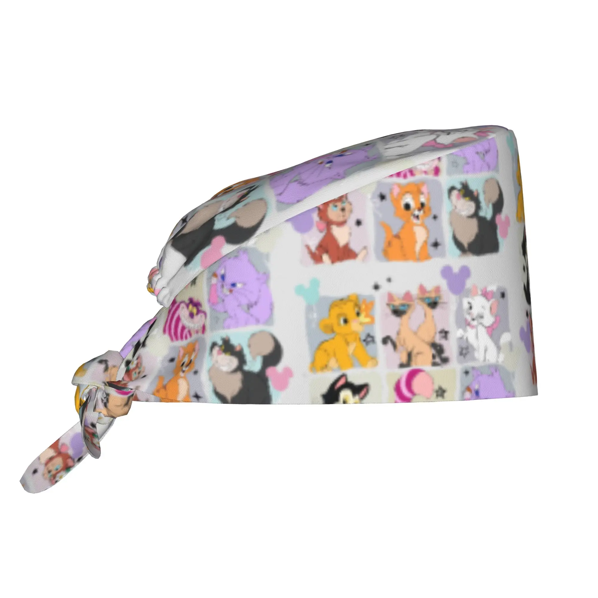 Adjustable Marie Cat The Aristocats Working Hat Cheshire Lucifer Yzma Surgical Hat Scrub Nursing Doctor Surgeon Cap for Nurse