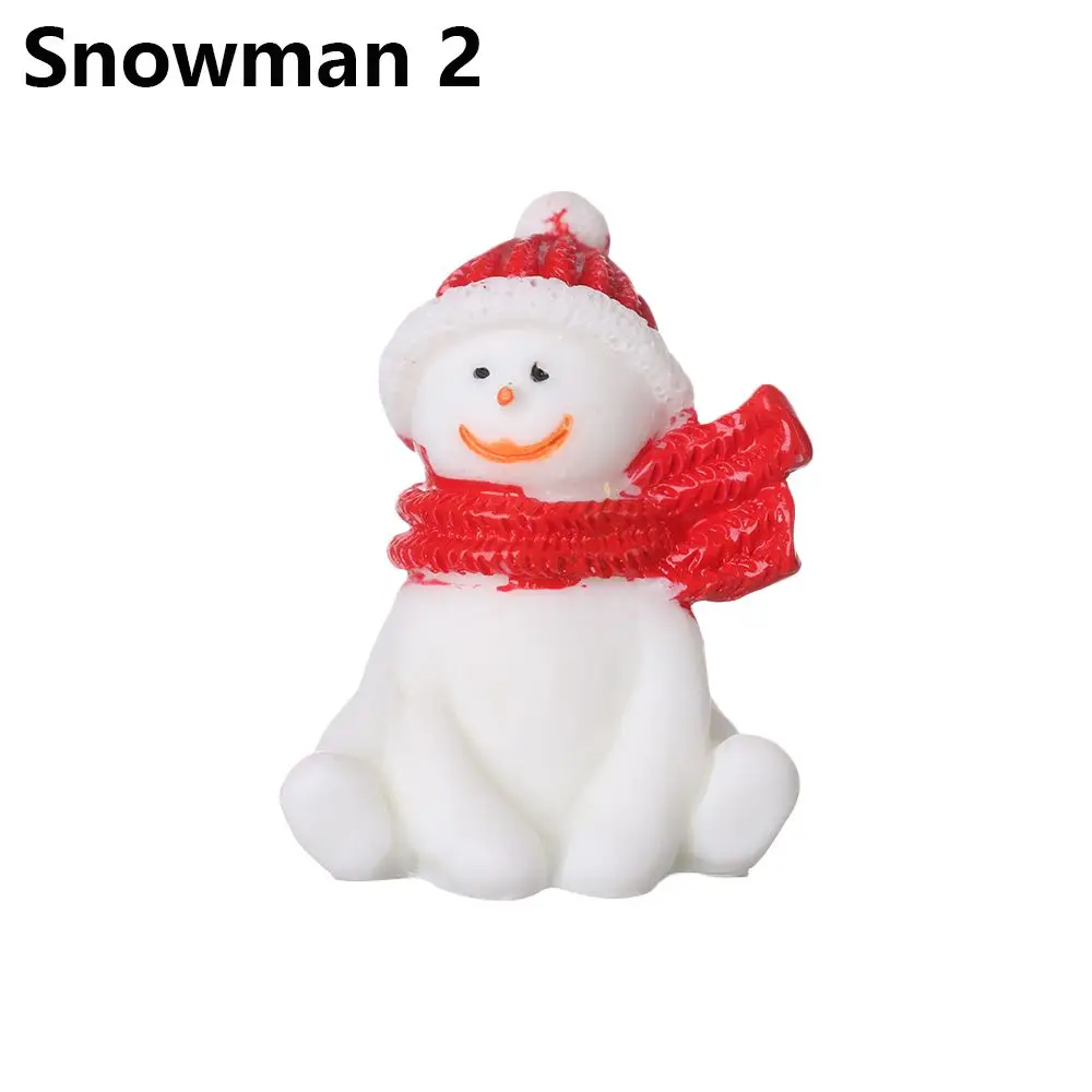 1PC Dollhouse Ornament  Deer Home Decorations Fairy Garden Xmas Tree Santa Claus Miniature Snowman Christmas Figurines