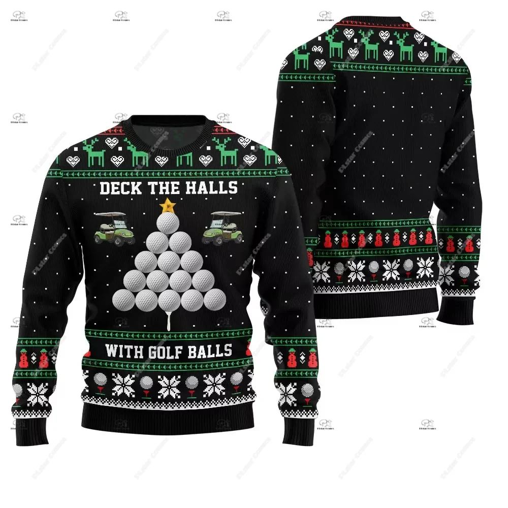 Christmas Santa Claus Pet Cat Knitted Ugly Sweater Graffiti Retro Vintage 3DPrint Pullover Harajuku Casual Funny Long Sleeves 21