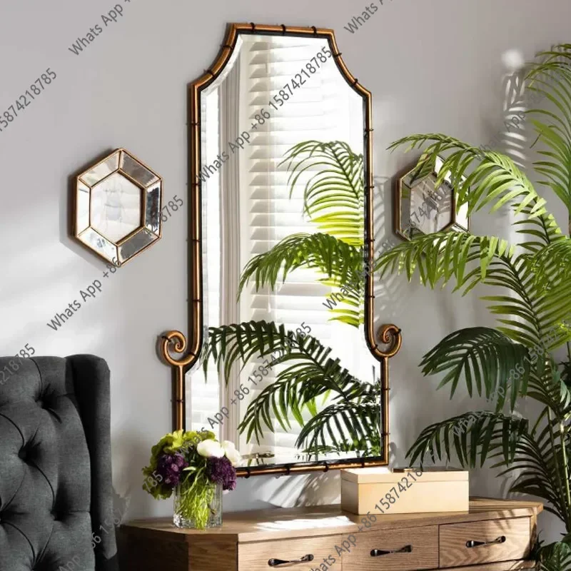 A8 Floor-to-ceiling Bow In Checkered Belt Props, Antique Oversized Mirror, Large Makeup, Decorative Mirror Accessories X