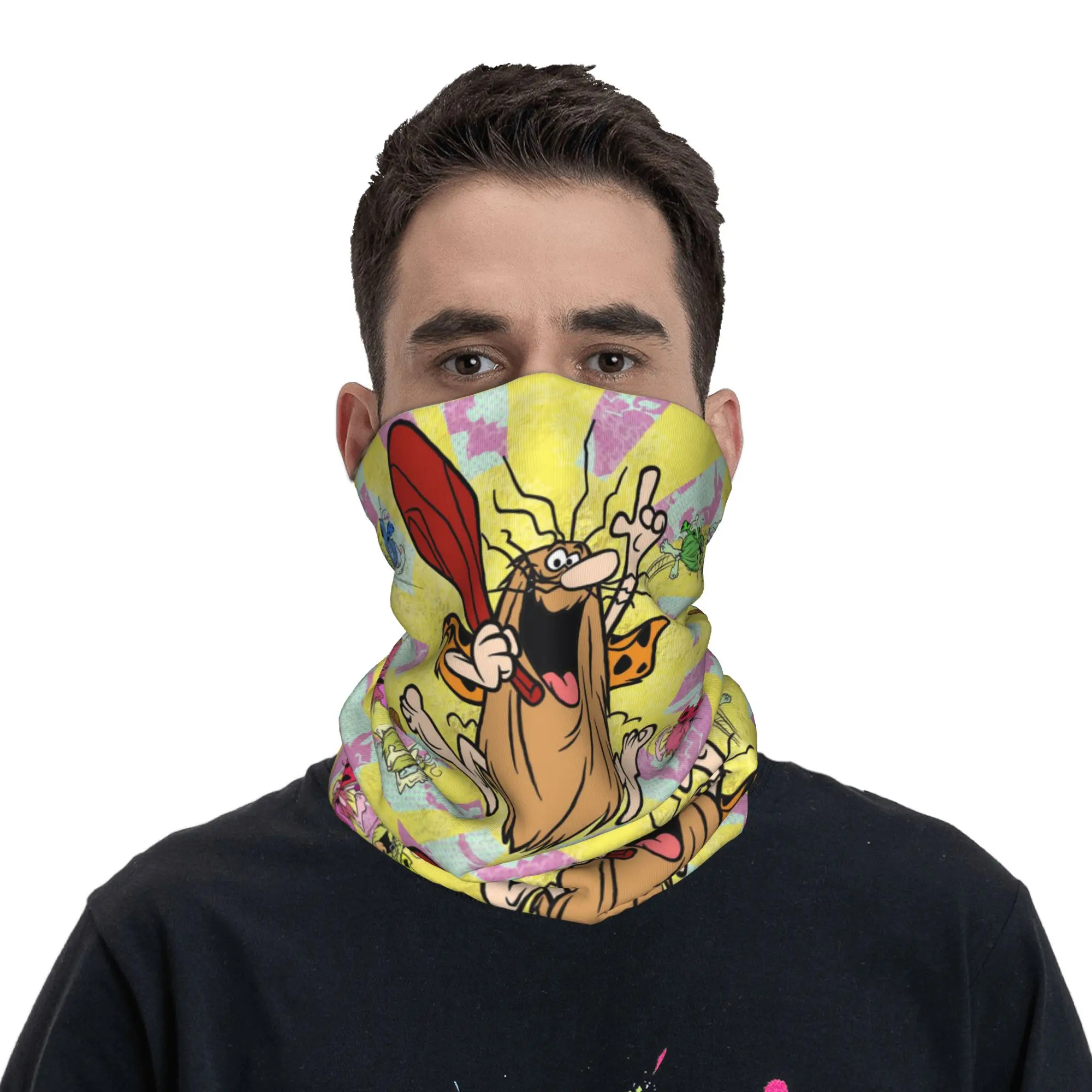Captain Caveman and the Teen Angels Themed Bandana Neck Cover Printed Mask Scarf Multi-use Headwear Outdoor Sports For Men Women