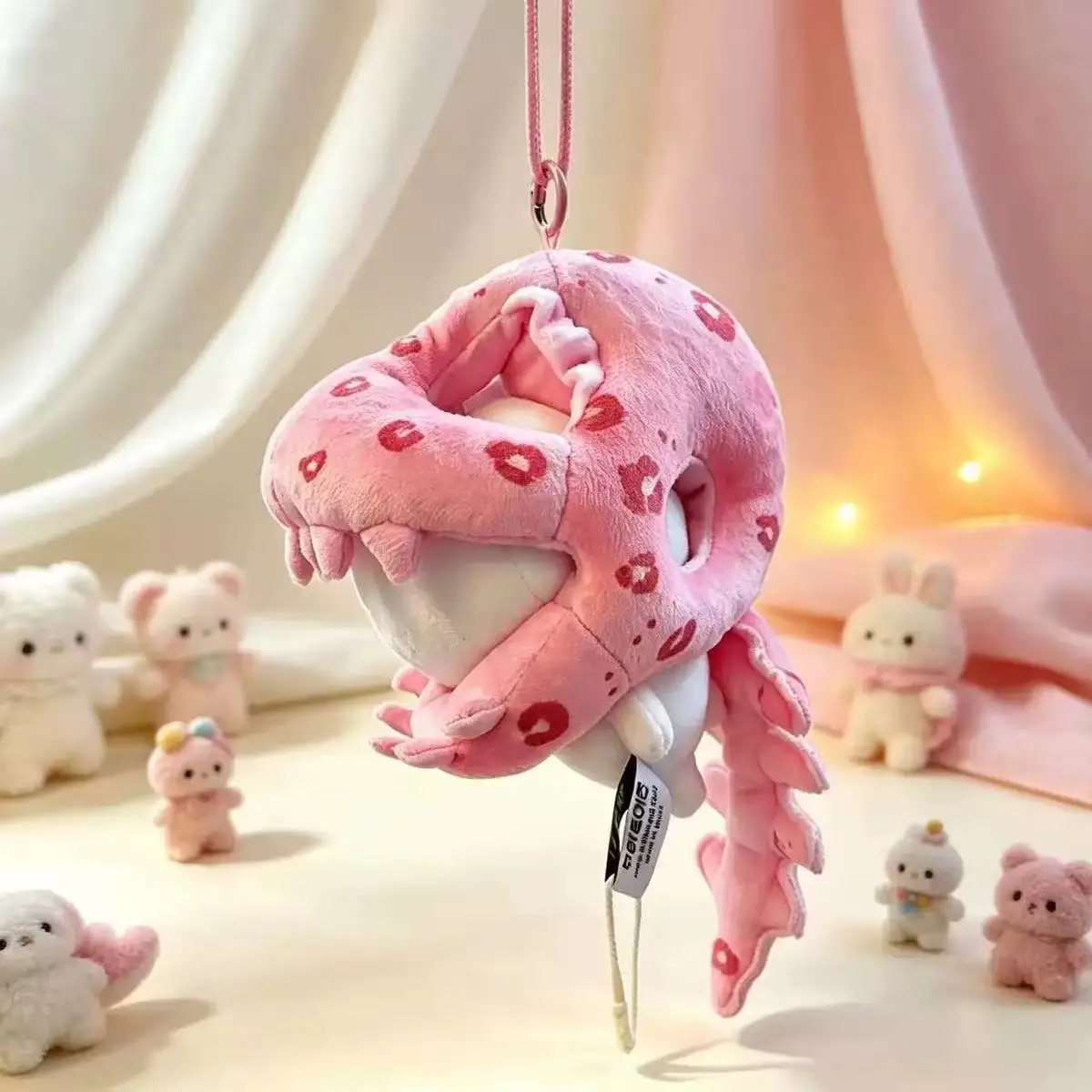 12cm Kawaii Dinosaur Skeleton Plush Doll Clothes Funny Animal Fossil Outfit Stuffed Toy Clothes Keychain Bag Pendant Gift