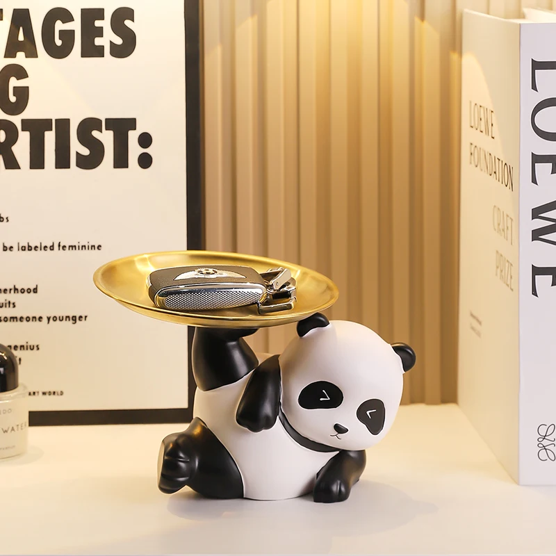 Niedliches Panda-Aufbewahrungstablett, Schlüssel- und Süßigkeiten-Aufbewahrung, Wohnzimmer-Dekoration, Geschenk