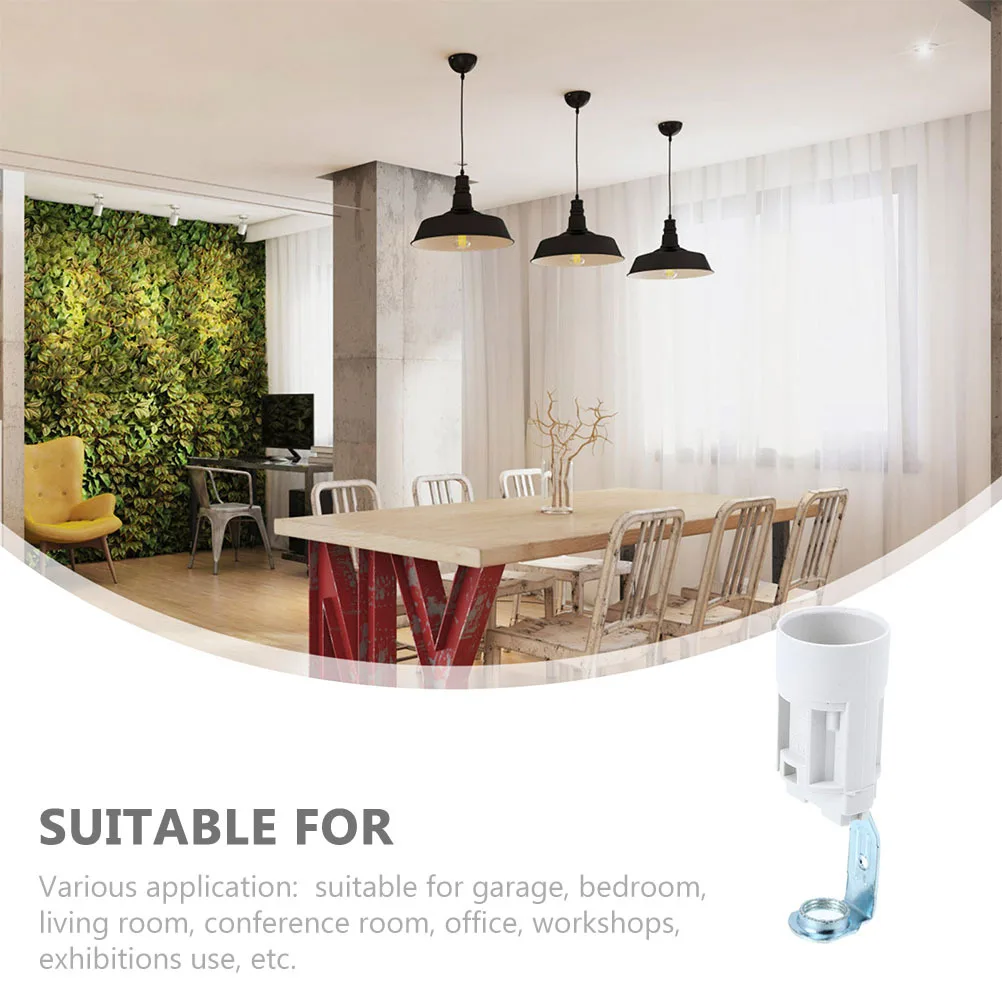 

4pcs E14 Socket Holder White Bracket 70mm Total Height Water Pipe Lamp Bulb Light Fixture Parts Replacement