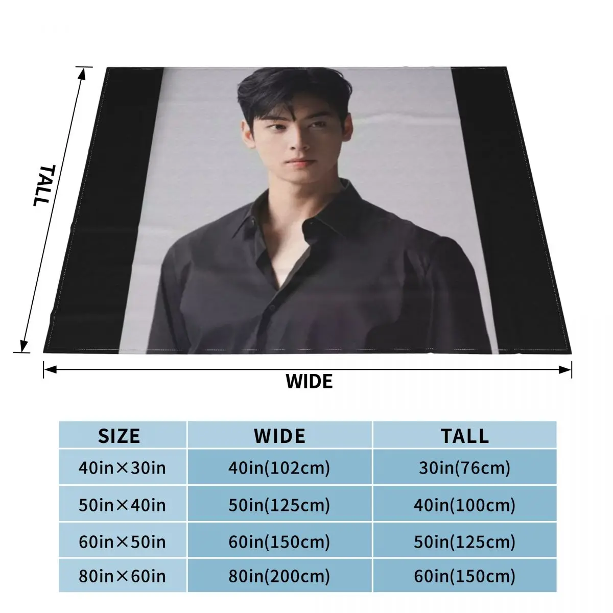 Cha Eun Woo - V9 Throw Blanket Camping sofa Moving Blanket Sleeping Bag Blanket