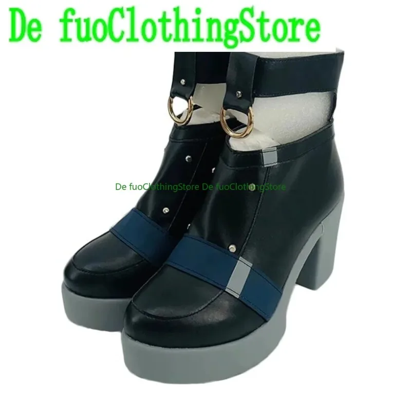 Defuo Blue Archive Ako Amau Cosplay Schuhe Stiefel GameAnime Spiel Rollenspiel Halloween Party Requisiten Schuhe Stiefel
