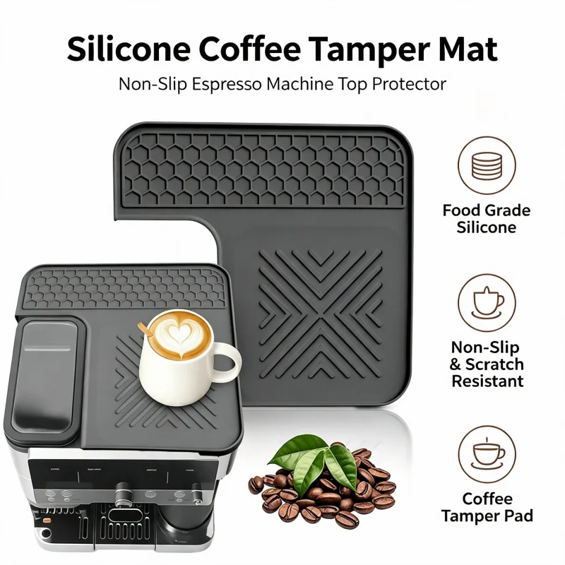 Silicone Coffee Machine Top Cover Mat,Espresso Tamper Mat for Workstation,Non-Slip Drip Tray Pad,Scratch-Proof Barista Accessory
