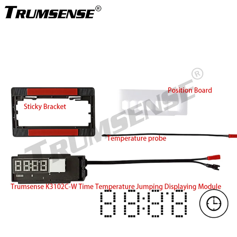 

Trumsense K3102C-W Mirror Time And Temperature Displaying Device 12 Or 24 Hour Time And Celsius Or Fahrenheit Display Switch