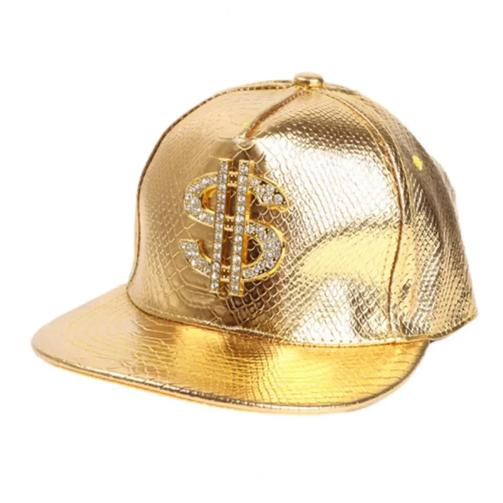 Lightweight Cotton Blend Cap Dry Headband Cap Crocodile Skin Texture Rhinestone Decor Baseball Cap with Cash Sign for Outdoor