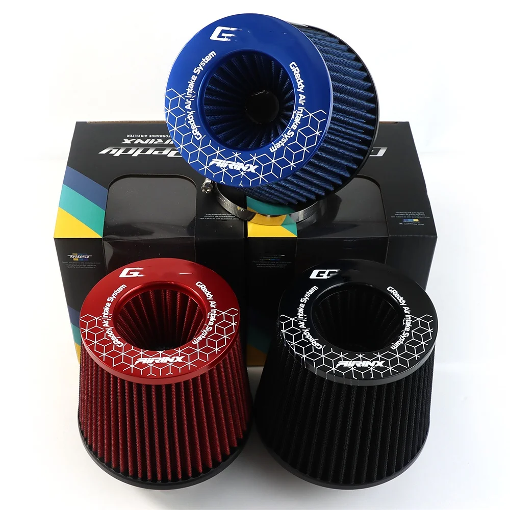 

Автомобильный воздушный фильтр с высоким расходом, универсальные фильтры на впуске холодного воздуха, 3 дюйма, для спортивного гоночного автомобиля, воздухозаборник двигателя 76 мм