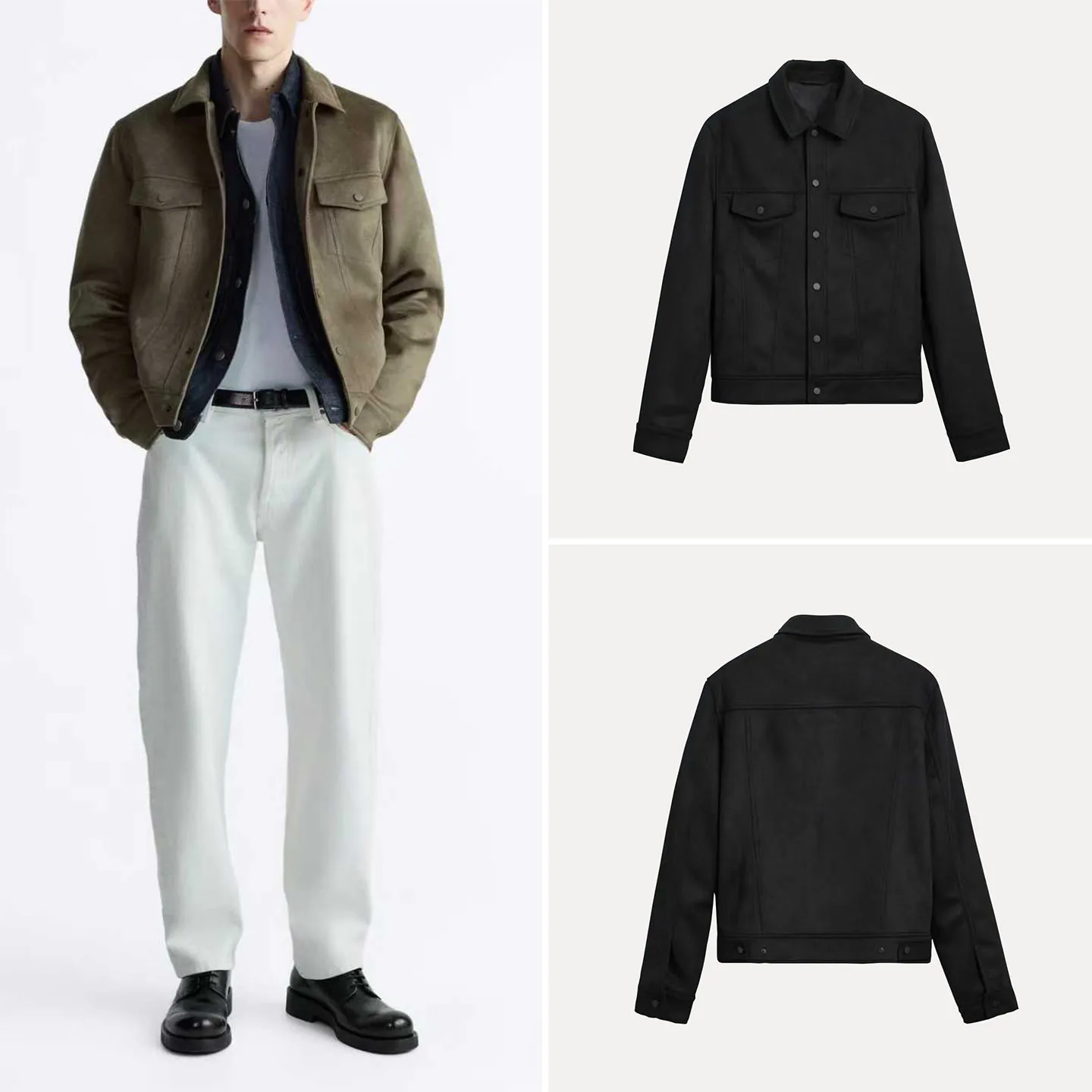 

Faionable Individualized Men's Jaet 2025 Autumn New Sle Daily Match All-Match Stand Fit Long Sve Youth Coat