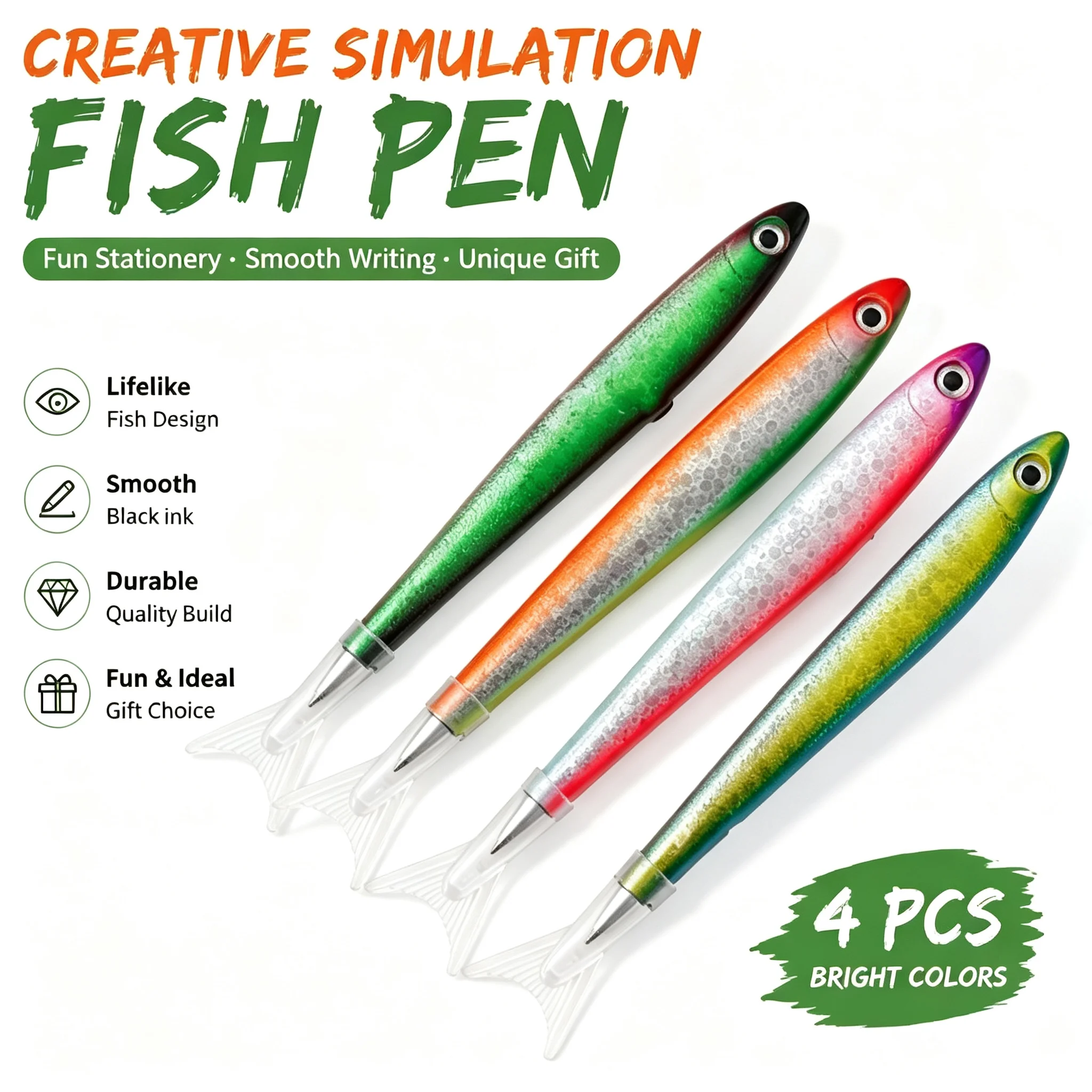 Funny Fish‑Shaped Neutral Gel Pen Smooth Black Ink Writing Pen Novelty Stationery for Students Office Home & Gift Collection