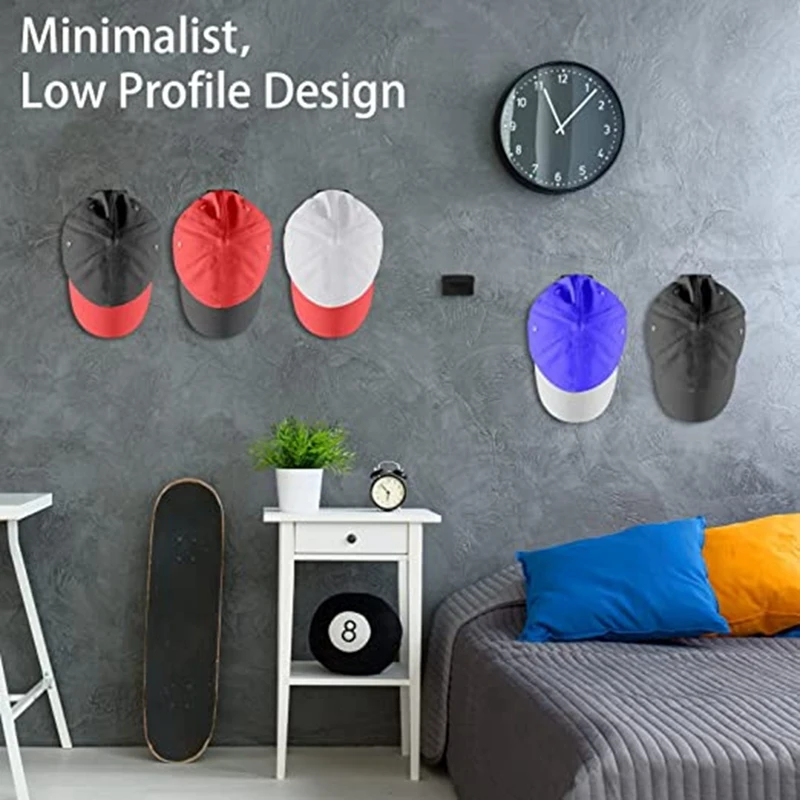 5/10pcs Adhesive Hat Hooks for Wall Minimalist Rack Design No Drilling Strong Hold Hat HangersPatent Pending
