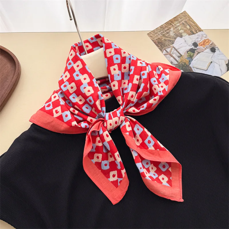 

Cotton Luxury Scarf Headscarf Hijab Female Turban Print Wraps Bandana Shawl Neckerchief Handkerchief Fashion Square Headband