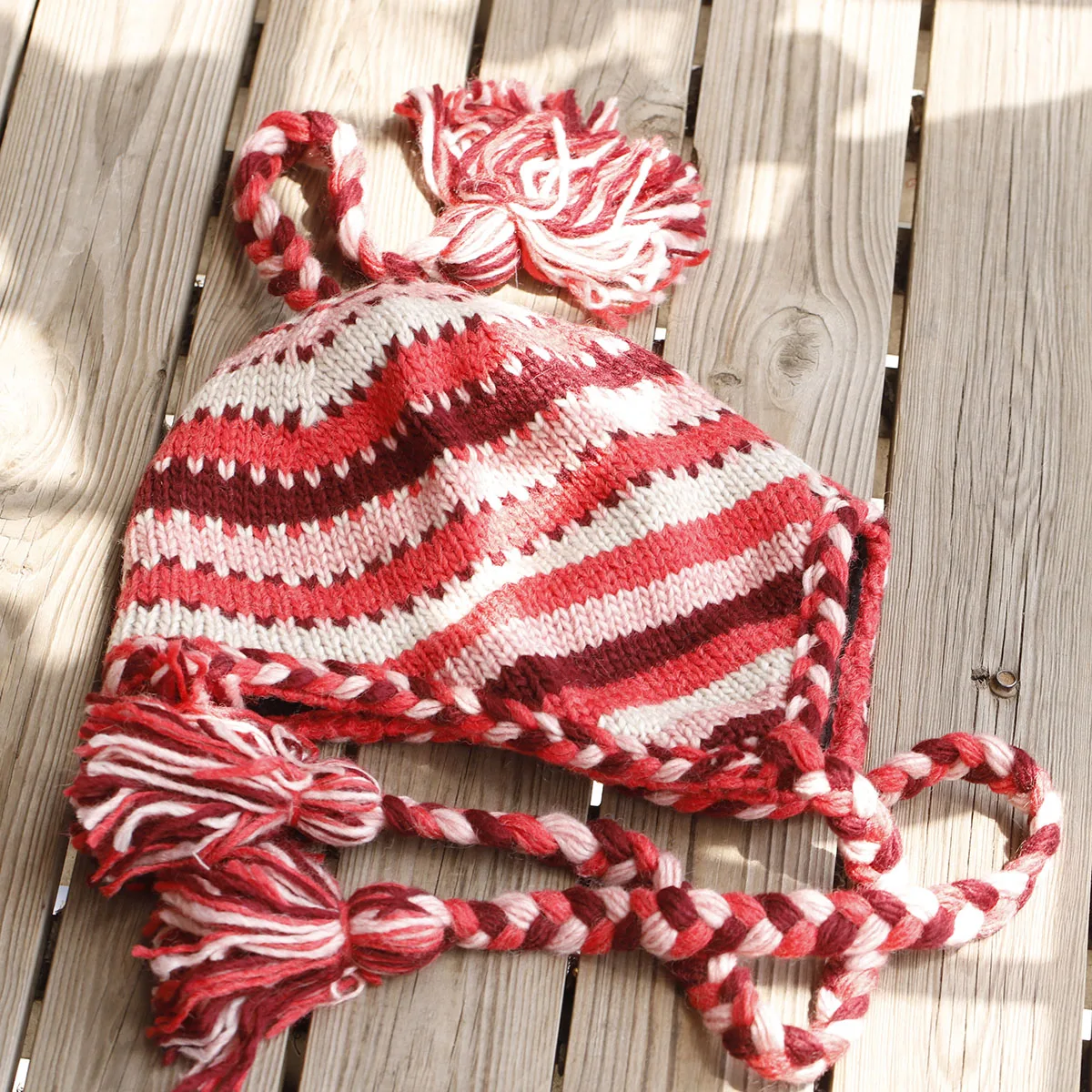 bomberbraid hair Hand hook hat FUR Women's Winter Thickened Warm Knitted Wool Cap Cold Cap Large Head Surround Hat with earflaps #4