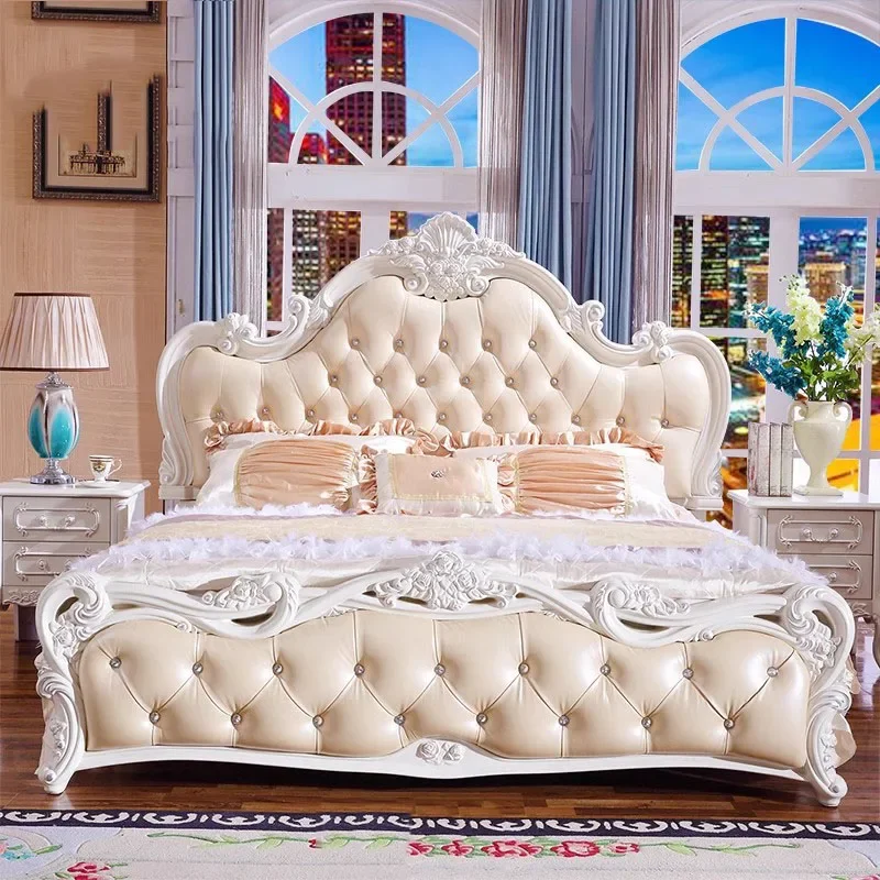 

Royal Luxury Kids Double Bed Modern Pink King Headboard Frame Double Bed Girl Boys Letti Matrimoniali Bedroom Sets Furniture