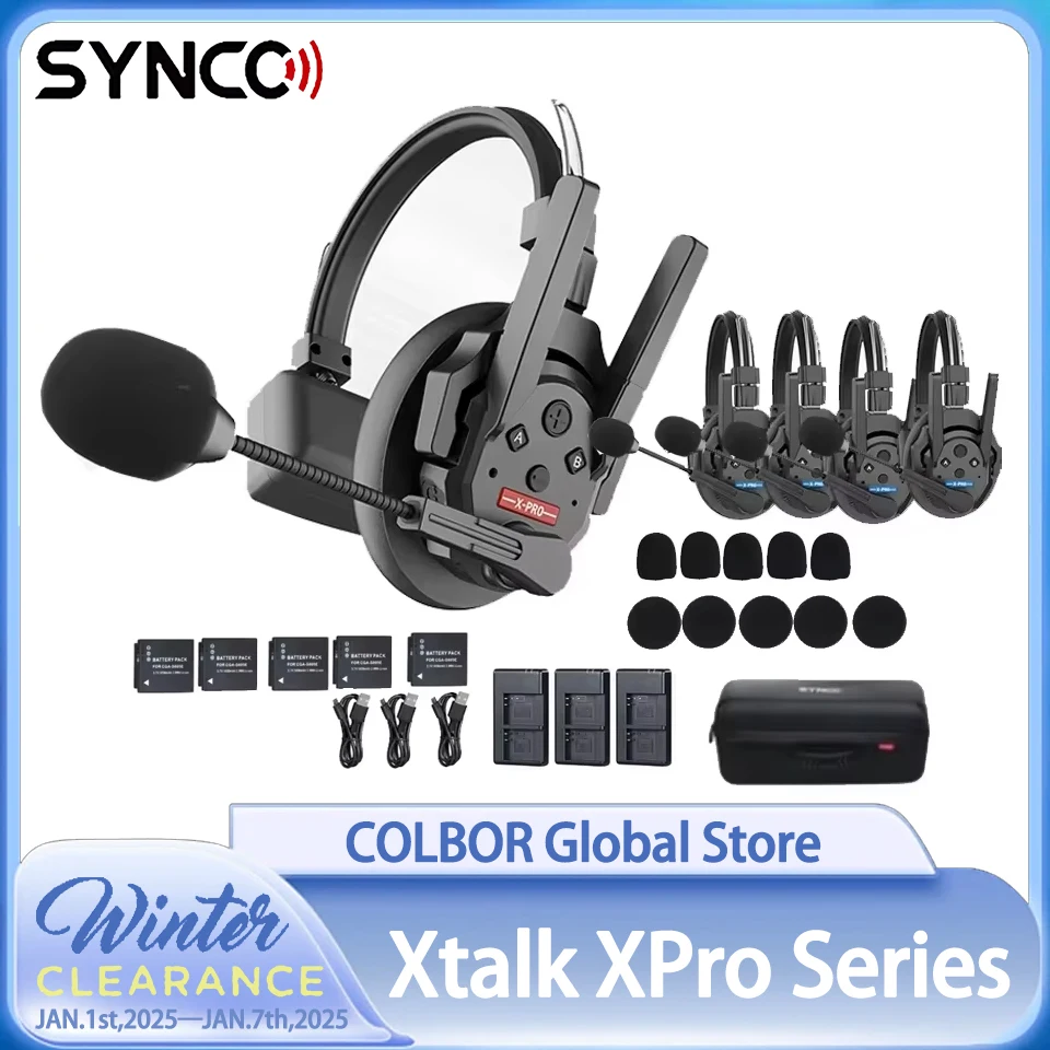 SYNCO Xtalk Xpro X1 X2 X3 X5 2.4GHz Wireless Intercom System Full-Duplex Single-Ear Reduction Remote Headset for Boradcast