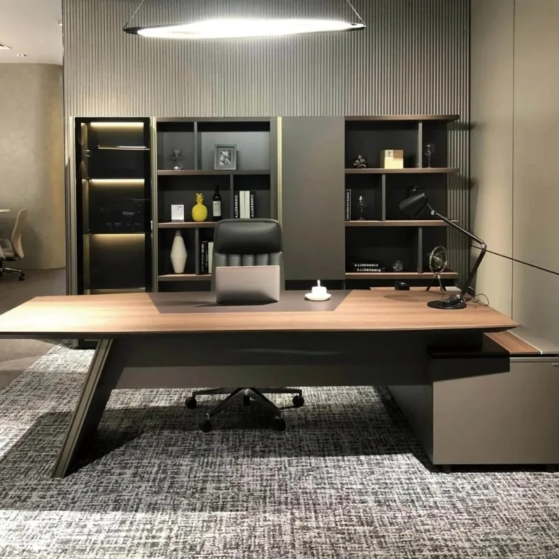 Boss table, desk, desk, office furniture, table and chair combination, light luxury, high-end sense, modern simplicity 1 artific